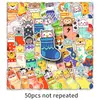 50 calcetines originales pegatinas de graffiti de animales pequeños caricatura lindo pintado a mano decorativo vaso de agua funda de teléfono móvil pegatinas para patineta