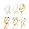 Europa y Estados Unidos anillo de cara sonriente de mariposa con gota de aceite transfronterizo juego de 6 piezas juego de anillos de articulación transfronterizo ins love Venta al por mayor
