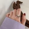 Anillo de Industria Pesada para Mujer Ins Moda que No se Desvanece Elegante Retro Estilo Frío Nicho Gema Anillo Abierto para Dedo Índice Tendencia