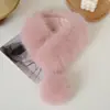 Bufanda de Piel Sintética de Zorro para Mujer, Cuello de Piel de Invierno, Hebilla Magnética Estilo Coreano, Bufanda Cálida de Felpa Doble Cara, Calentador de Cuello de Piel para Otoño e Invierno