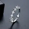 Moda Estilo Coreano Sencillo Versátil Diario Accesorio Anillo Abierto de Cobre con Circonita para Mujer Fabricante Mayorista