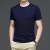 Nuevo de Verano 95% Algodón Manga Corta Moda Juvenil Masculina Coreana Cuello Redondo Color Sólido Camiseta Top de Media Manga