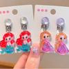 Aretes para Niñas, Clip para Oreja, Aretes Indoloros para Niñas Perforadas, Joyería de la Princesa Elsa, Lindos Aretes de Juguete para Niñas Pequeñas