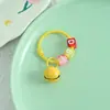 Llavero de campana colorido estilo Ins con cuentas de letras en inglés, accesorio para manualidades, colgante fresco y simple