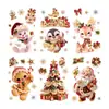 Nuevas pegatinas electrostáticas navideñas con adorables hombres de jengibre, árboles de Navidad y copos de nieve, adecuadas para escaparates en plataformas como Temu y Amazon.