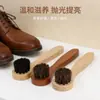 Cepillo para Zapatos de Crin de Caballo Mango Largo Cabeza Redonda Cepillo de Cerdas de Madera de Haya Cepillo Especial para Aceitar Zapatos de Cuero Suministro Exclusivo Transfronterizo Cerdas Suaves Personalización de Fábrica