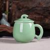 Taza de Oficina para Jefe Kongshan New Rain Longquan Celadón con Tapa Taza de Cerámica para el Hogar Taza de Regalo para Reuniones de Negocios