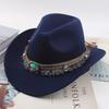 Chapéu Top Étnico Chapéu de Cowboy Ocidental Xizang Xizang Chapéu de Performance Chapéu de Lã Chapéu de Lã Retrô Centro-Europeu e Americano