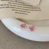 Pendientes de Plata con Aguja de Rosa Populares al por Mayor, Pendientes de Flor Dorada Arena Minimalistas de Lujo Ligero de Nicho, Pendientes Nuevos de Moda para Niña