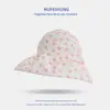 Chapéu de Sol Infantil Verão Fino Aba Larga Meninas Top Vazio Proteção UV Chapéu de Sol Feminino Bebê Flor Chapéu Fresco