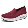 Sapatos Femininos Transfronteiriços com Amortecimento de Ar, Sapatos Slip-On de Sola Grossa, Sapatos de Balanço Respiráveis em Malha Fly-Knit, Fabricante de Sapatos Casuais Femininos com Salto Alto de Tamanho Grande para Mulheres