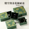 Caixa de Armazenamento de Joias Criativa Estilo Chinês Exclusiva Transfronteiriça, Gaveta com Textura para Anéis, Brincos, Colares, Caixa de Embalagem para Joias