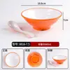 Tazón Roscado de Melamina para Fideos Especial para Restaurante de Fideos Tazón para Ramen Sopa de Fideos con Carne Tazón para Fideos Tazón Grande para Mala Tang Luosifen Uso Comercial