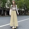 Pantalones de pierna ancha estilo Old Money para mujer para Otoño, de cintura alta, adelgazantes, holgados, de pierna recta, informales, cropped, con cinturón