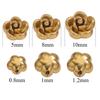 Contas de flores de rosas 3D de aço inoxidável, acessórios artesanais perfurados com contas, pulseira, joias, acessórios para colar, atacado