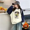 Roupas Infantis para Meninas 2026 Estilo Primavera/Outono Cartoon Gradiente Tie-Dye Moletom Fashion para Menina Largo Versátil Gola Redonda Top Tendência