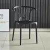 Silla de comedor nórdica sencilla de plástico, respaldo para el hogar, alquiler de sillas de plástico, silla de comedor Taishi para exteriores.