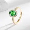 Transmisión en vivo súper ventas nuevo anillo de huevo de paloma moda femenina lujo ligero versátil circonita forma de huevo anillo de dedo joyería venta al por mayor transfronteriza