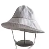 Sombrero Cubo de Lona Rayado Artístico Retro Japonés para Mujer, Moda Primavera y Verano Sombrero de Sol de Ala Ancha para Cubrir el Rostro