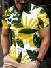 Camisa polo de manga corta para hombre de verano, nueva, europea y americana, con estampado hawaiano, top casual de negocios para hombre