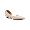 Sandalias cerradas de cuero estilo francés, sin cordones, punta fina poco profunda, elegantes zapatos de trabajo de tacón de gatito, sandalias caladas para mujer