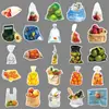 50 Pegatinas Realistas de Comida Empaquetada, Frutas y Verduras, Creativas Impermeables Decorativas Guka Pegatinas para Termo y Diario