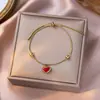 Collar de acero de titanio con esmalte rojo dulce de alta gama, ligero y lujoso, cadena de clavícula que combina con todo, estilo femenino exquisito.