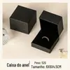 Caixa de Joias Texturizada em Couro Preto, Caixa de Armazenamento de Joias em Papel Couro Sintético, Caixa para Anel, Brinco, Colar, Caixa de Joias para Pulseira Dourada