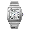 2026 Comercio Exterior Reloj de Acero Inoxidable para Hombre Resistente al Agua Correa de Acero Estilo Negocios Reloj de Cuarzo Cuadrado Reloj de Alta Calidad para Hombre