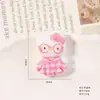 Gatinho Criativo de Óculos Acessórios de Resina Xadrez Desenho Animado Handmade Joias DIY Grampo de Cabelo Infantil Material para Sapato