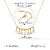 Collar Colgante de Moda para Mujer Estilo Ins Europeo y Americano Versátil Tendencia Acero Inoxidable Incrustado con Circonita Forma de Lágrima Lujo Ligero Gama Alta