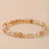 Cristal Torre Amarillo Natural con Patrones de Resina Roja y Amarilla, Colores de Cristal Únicos, Estilo Pareja, Anillo Individual, Estilo Transmisión en Vivo, Al por Mayor en Stock