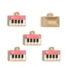 Colgante de Nota Musical de Guitarra Esmaltada Colorida Serie de Instrumentos de Piano Accesorios para Joyería DIY Encanto para Llavero W505