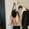 Bolso Tote Texturizado Transfronterizo 2026 Nuevo Vintage Gran Capacidad Moderno para Viajes Diarios Bolso de Lona Bolso de Hombro Debajo del Brazo