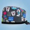 Gorro Quirúrgico Estampado de Algodón Puro, Ajustable, para Mujeres con Cabello Largo, Gorro Cubre-Cabeza para Dentistas y Cirujanos Orales, Exportación para Hombres con Parte Superior Redonda
