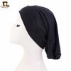 Gorro étnico de algodón elástico transfronterizo de color sólido de ala ancha pañuelo fino gorro de noche gorro para el cuidado del cabello JDT-47
