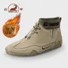 Sapatos casuais femininos de cano alto quentes Gongyang genuínos 2026 outono e inverno, tênis esportivos, sapatos femininos leves de couro genuíno