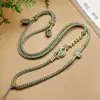 Collar de Cuerda con Nudo de Transferencia de Paz Tejido a Mano Cuerda Colgante de Jade Ágata Cuerda Ajustable para Colgar en el Cuello Jade Hetian