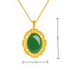 Colgante de estilo coreano con diseño hueco, chapado en oro rosa de 18 quilates, imitación de calcedonia, jaspe, diamante y jade verde ovalado.