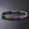 Pulsera de oro real para mujer INS Tennis de fábrica 2.5*5 mm circonita de color blanco pulsera totalmente de diamantes Pulsera de tenis