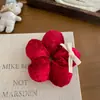 Acessórios de Cabelo Elegantes para Meninas com Estampa Xadrez Floral Vermelho Presilhas Versáteis Scrunchies Listrados de Alta Qualidade Elásticos de Cabelo Grampos de Cabelo