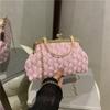Bolso de Cadena de Diseño de Nicho de Gama Alta, Nuevo Estilo Verano 2026, Metal Texturizado, Simple para Hombro/Cruzado/Bolso de Mano