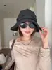 Sombrero de Pescador de Algodón y Lino para Mujer, Estilo Delgado de Verano, Transpirable, Adelgazante del Rostro, Sombrero de Protección Solar, Estilo Versátil de Moda, Sombrero para Adultos