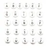 Accesorios de Joyería de Aleación DIY Redondo de 10 mm 26 Letras Inglesas Colgante Redondo Pulsera Collar Colgante Decorativo