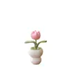 Productos florales hechos a mano, jarrón de calabaza tulipán, flores artificiales, adornos de decoración para el hogar, regalos creativos, flores de hilo tejido