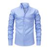 Camisas Masculinas Transfronteiriças, Camisas Masculinas de Manga Longa com Gola Estampadas Listradas de Alta Qualidade com Elasticidade nas Quatro Direções, Camisas Masculinas no Atacado