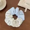 Scrunchie Dulce de Cuadros Amarillos y Azules Estilo Coreano Encaje de Tela Lazo para el Cabello Estilo Academia Accesorio Versátil para el Cabello Cuerda para el Cabello de Moda para Mujeres