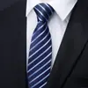 Corbata con Cremallera Formal de Negocios para Hombres para la Boda del Novio de las Mujeres Rayas Azules Negro Delgado Personas Perezosas Fácil de Jalar