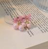 Aretes de Moño Rosa Súper Dulces, Aretes Dulces y Femeninos con Cuentas de Caramelo de Corazón, Aretes Pequeños Frescos y Versátiles