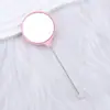 Nuevo espejo redondo pequeño de bricolaje, mini espejo lindo creativo con cuentas, de mano multicolor adorable portátil de alta definición